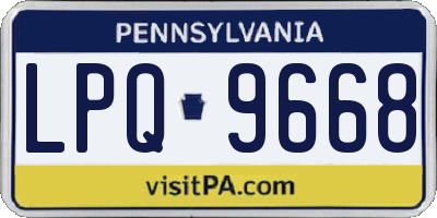PA license plate LPQ9668