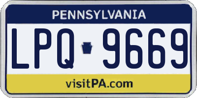 PA license plate LPQ9669