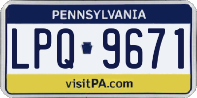 PA license plate LPQ9671