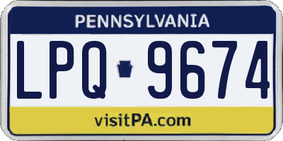 PA license plate LPQ9674