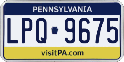 PA license plate LPQ9675