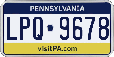 PA license plate LPQ9678
