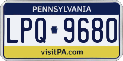 PA license plate LPQ9680