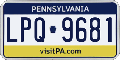 PA license plate LPQ9681