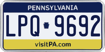 PA license plate LPQ9692