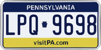 PA license plate LPQ9698