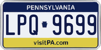 PA license plate LPQ9699