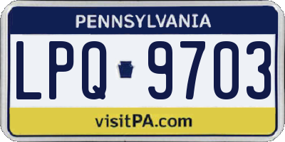 PA license plate LPQ9703