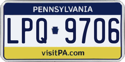 PA license plate LPQ9706