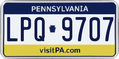 PA license plate LPQ9707