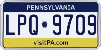 PA license plate LPQ9709