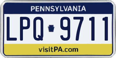 PA license plate LPQ9711