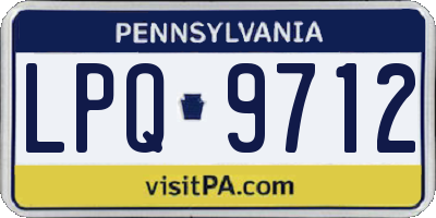 PA license plate LPQ9712
