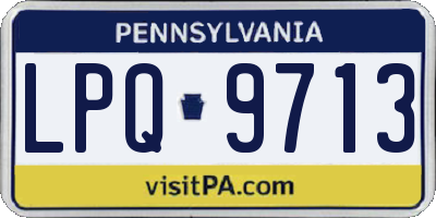 PA license plate LPQ9713