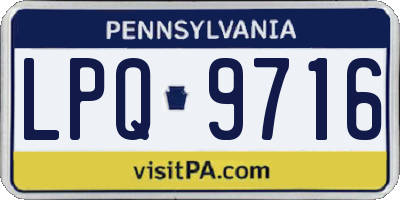 PA license plate LPQ9716