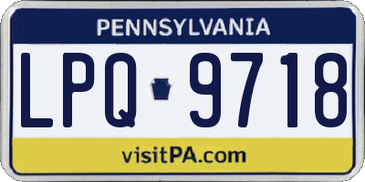 PA license plate LPQ9718