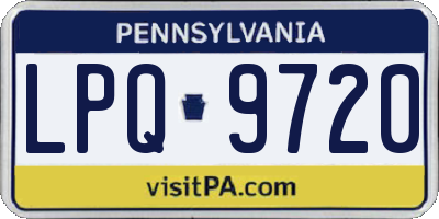 PA license plate LPQ9720