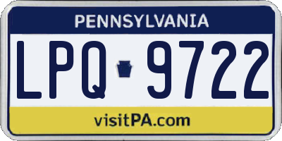 PA license plate LPQ9722