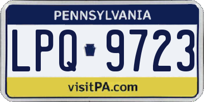PA license plate LPQ9723