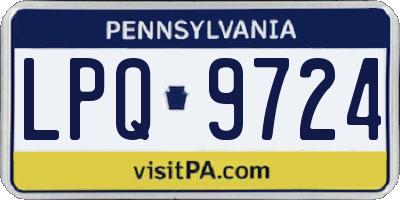PA license plate LPQ9724