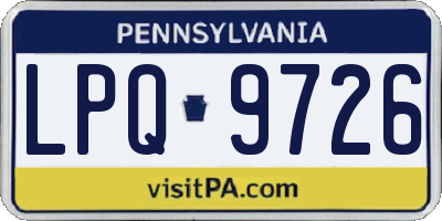 PA license plate LPQ9726