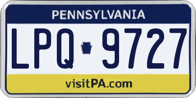 PA license plate LPQ9727