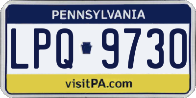 PA license plate LPQ9730