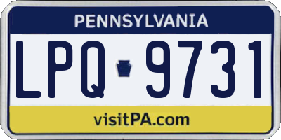 PA license plate LPQ9731