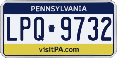 PA license plate LPQ9732