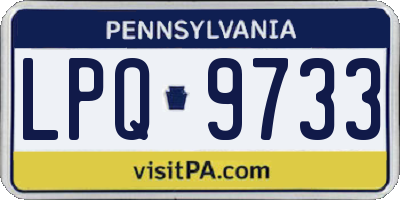 PA license plate LPQ9733