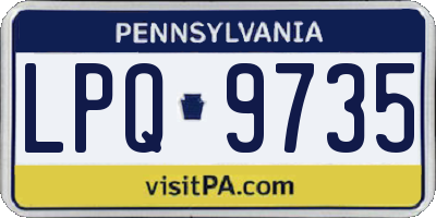 PA license plate LPQ9735