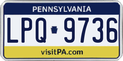 PA license plate LPQ9736