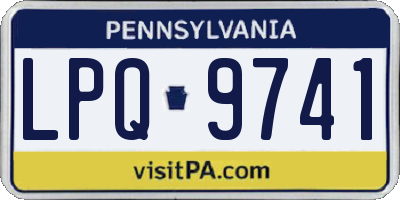 PA license plate LPQ9741