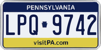 PA license plate LPQ9742