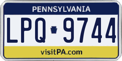 PA license plate LPQ9744