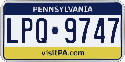PA license plate LPQ9747