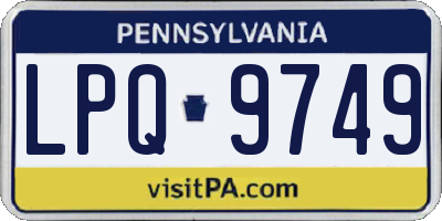PA license plate LPQ9749