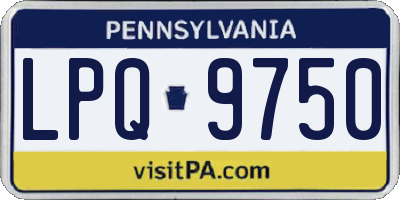 PA license plate LPQ9750