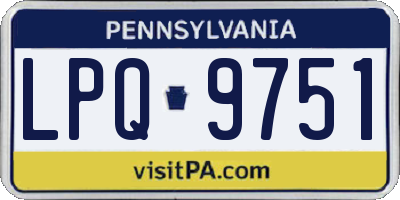 PA license plate LPQ9751