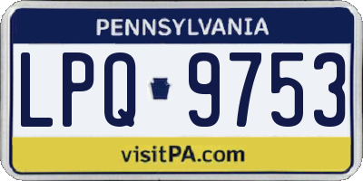 PA license plate LPQ9753