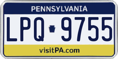 PA license plate LPQ9755