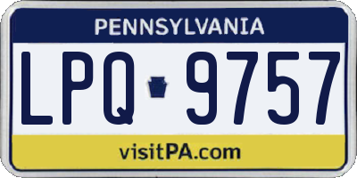 PA license plate LPQ9757