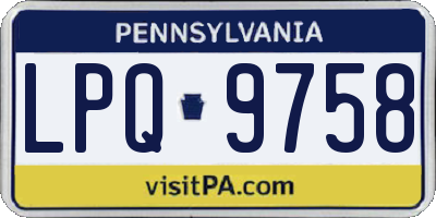 PA license plate LPQ9758