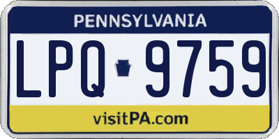 PA license plate LPQ9759