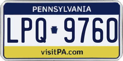 PA license plate LPQ9760