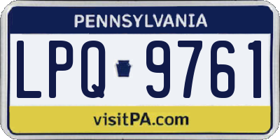 PA license plate LPQ9761