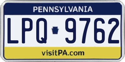 PA license plate LPQ9762