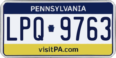 PA license plate LPQ9763