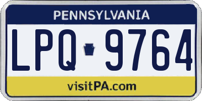 PA license plate LPQ9764