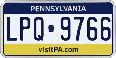 PA license plate LPQ9766